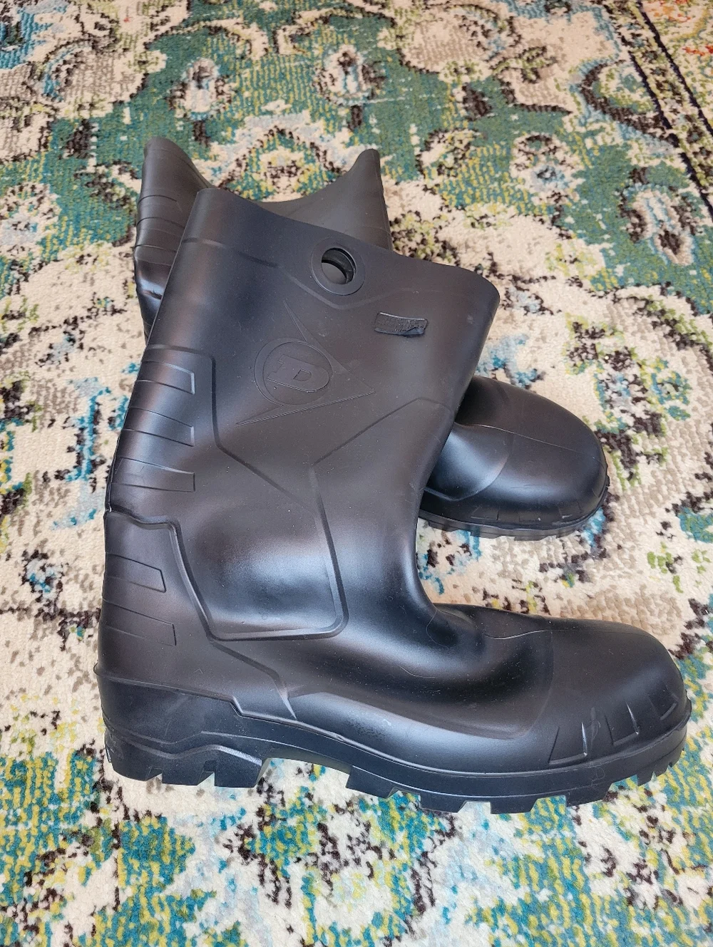 Dunlop Black‎ Chesapeake Steel Toe PVC Rubber Pull On Work Boots, Size Mens 15